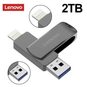 Adapter Lenovo 2TB Lightning Stift -Laufwerk OTG USB -Flash -Laufwerk 256 GB 128 GB für iPhone iPad Android 1TB Pendrive 2 in 1 Speicherstick für PS4