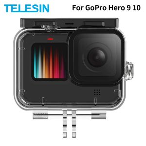 Cameras TELESIN 50M Waterproof Case Underwater Tempered Glass Lens Diving Housing Cover for GoPro Hero 9 10 Black Camera Accessories