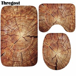 Bath Mats Wood Printed Mat For Bathroom Microfiber Shower Carpet Modern Home Decor Toilet Memory Foam Rug Floor