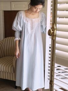 Kadın pijama kadınları pamuk fransız peri pijama geceliği vintage prenses uzun kollu bahar victoria nightgown gece bayanlar için