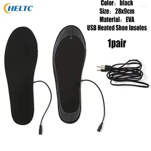 Mattor 1Pair USB uppvärmda skoinsulor Fötter Varma elektriskt uppvärmningsbar termisk unisex