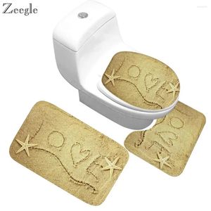Badmattor Zeegle toalettmatta 3st för badrum tvättbart matta lock täcker absorberande set mattdekor