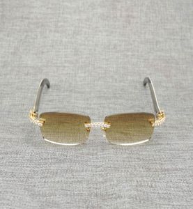 Rhinestone preto branco búfalo chifre sem aro de sol sem óculos de sol masculino de madeira natural copos retro tons oculos yewear para club Summer8630739