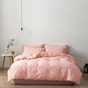 Set di biancheria da letto in stile semplice in fibra tessile che lava il cotone set a tre pezzi