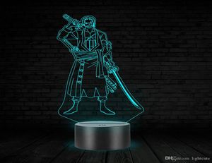 Roronoa Zoro 3D Illusion Night Light Touch 7 Color Change ONE PIECE LED Lamp Kids Toy Birthday Christmas Gift Home Decor4551579