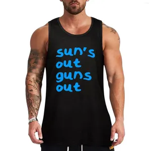 Tampo masculino Tops 22 Jump Street - Sun's Out GunS Top Roupas para homens Vestes sem mangas Camisa esportiva Man Gym Clothing