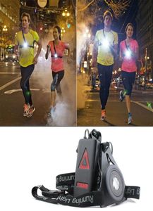 1200LM XPE Luzes de corrida esportivas ao ar livre Q5 Night LED Night Running Lights Charge Usb Lâmpada de peito Luz branca Torch9490208