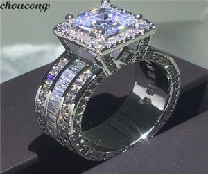 choucong Vintage Court Ring 925 sterling Silver Princess cut 5A cz stone Engagement Wedding band Rings For Women Jewelry Gift9039449