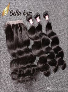 BellaHair Brazilian Bundles with Closure 830 Double Weft Human Hair Extensions Hair Weaves Body Wave Wavy Julienchina 834inch9178912
