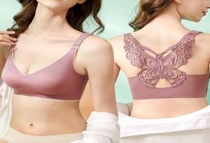 Bras för kvinnor Wirefree Crop Tops Latex Padded Push Up Vest Sexig Butterfly Beauty Back Female Tupe Top Ps Size Soft Bra XXXL7127213