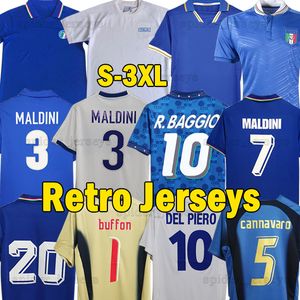 XXXL 1982 85 86 Italys Retro Soccer Jerseys Vialli #9 1990 94 96 98 De Rossi del Piero Gattuso Totti 2000 Long Sleeve Pirlo R. Baggio 06 2012 MALDINI Italia italia