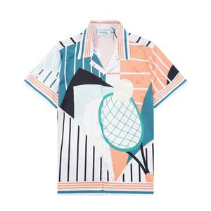 Summer Męski T-shirt Designer Button Up Godigan swobodna luźna wersja Polo krótkie rękaw hawajskie lapy top moda moda Seria koszulki na plaży rozmiar M-3xl #23