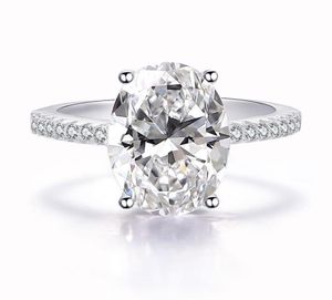 Intero classico 925 anello sterling in argento set ovale taglio 3ct diamante cz impegno anelli da matrimonio per donne bijoux55595964