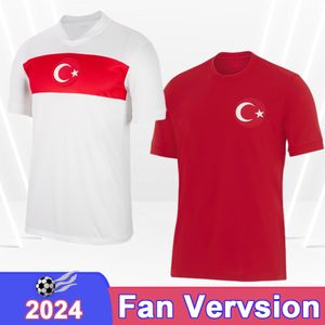2024 Jerseys de futebol de futebol da equipe nacional da Turquia Akturkoglu Kahveci Home Away Futebol Camisas de Manga Curta Uniformes
