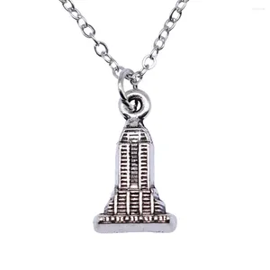 Pendant Necklaces 1pcs Skyscraper Jewelry On The Neck Car Jewellery Diy Chain Length 40 5cm