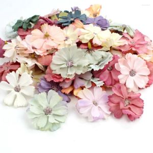 Decorative Flowers 100pcs Faux Heads For Crafts Artificial Silk DIY Wreath Accessories Holiday Party Home Decoration