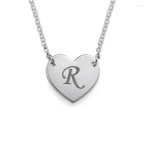 Pendanthalsband 2024 Fashion Custom Initial Heart Necklace For Women Personlig brev Choker Sterling Silver 925 Anpassade smycken