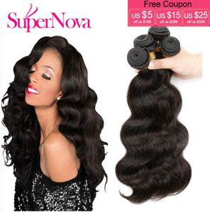 WholeSupernova Brazilian body wavy hair unprocessed virgin hair body wave 4 bundles deal natural color top quality5902401