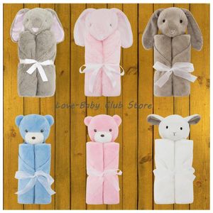 Coperte per neonati per la sicurezza peluche biancheria da letto per bambini nati bambini per bambini morbido pile calda giocattolo orso elefante