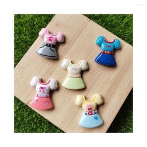 Dekoratif Çiçek Reçine Kawaii Renkli Prenses Kız Elbise Geri Düz Back Cabochon Saç tokası Scrapbooking Diy Takı Zanaat Dekoru