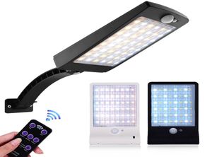 48 LED Solar Light Dual White Outdoor Waterproof LED Lamp Security Lighting Wall Sconces med monteringsstång för ladugård Garage1460500