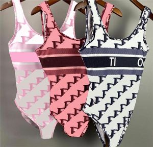 Full Classic Letter Swimwear Novelty Striped Bikini Beach Sexy Bathing Suit Women Triangle Onepiece Swimsuit Party Swimming Swims2041471