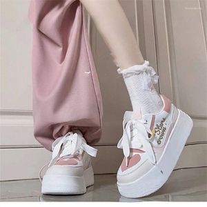 Casual Shoes Pink Hearts Lolita Platform Sneakers Women's Sports Kawaii Flats Harajuku Vintage Tennis Female Cute Footwear