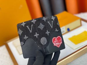 Новый Nigo Drip Designer Bag кожа джинсовая лоскутная кошелька кошелька сумочка Классическая короткая денежная клипа для зажигания сумка M81015