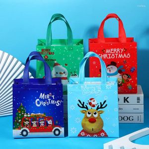 Christmas Decorations Tote Bags Non Woven Biscuits Snack Gift Packaging Xmas Party Decoration Favors Storage Bag Navidad Year 2024