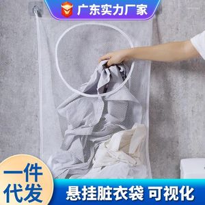 Laundry Bags Bathroom Put Clothes Artifact Change Storagewall Hanging Dirty Storage Bag Socks Dormitory Household