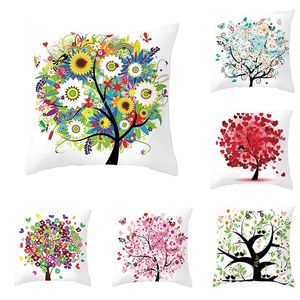 Pillow 40/45/50/60cm Pillowcase Colorful Tree Printing Decorative Cover Case Pattern