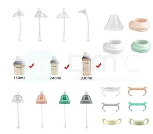 Hegen Baby Milk Feeding Bottle Accessories Cup Cover Replace Handle Ring Silicone Straw Duckbill Adapter Kids Learn to drink 211027164178