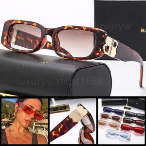 Lyxdesigner solglasögon för kvinnor mode B Letters Design Small Square Frame Classic Style Outdoor Sports Men Solglasögon med originallåda