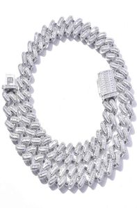 Nytt DIGN 15 mm Guldpläterad Diamond Cuban Chain Bling Rock Iced Out Zircon Hip Hop -halsband för Men2127134