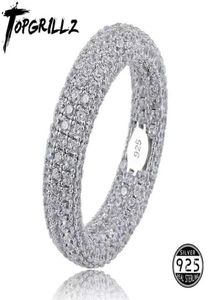 Qualidade 925 anel de carimbo de prata esterlina Icegudo completo de zircônia cúbica Mulheres anéis de engajamento jóias de charme para presentes Y07235813079