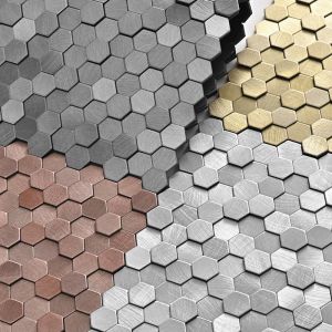 Adesivos de luxo metal aço inoxidável mosaico de parede 3d Mosaico de mosaico de alumínio Mosaico de alumínio.
