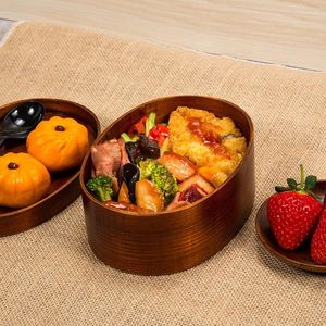 Dinnerware Japanese Style Travel Box Natural Bento Boxes Sushi Wood Case Healthy Kitchen Tableware Bowl Container Lunch Picnic Storage