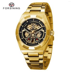 Wristwatches Relogio Forsining Montrepourhomme Luxury Sport Men's Skeleton Automatic Self Wind Mechanical Movement Watch For Man Watches