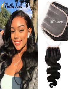 3 Part 4x4 HD Swiss Lace Closure Human Body Wave with Baby Hair Peruvian Brazilian Indian Malaysian6183491