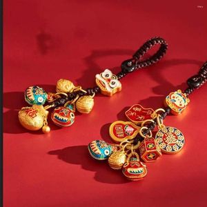 Party Favor Chinese Style Car Keys Charms Handvävd nyckelkedja Rem Small Pendant Short Lanyard Plutus Lucky Keychain Men