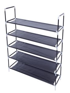 5 Tier Shoes Rack Stand Storage Organizer Nonwoven Fabric Shelf with Holder Stackable Closet Ship from USA3431102