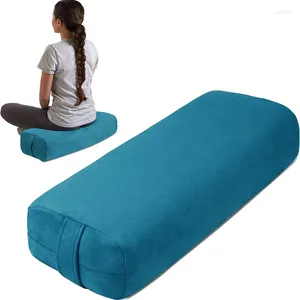 Pillow Yoga Bolster Velvet For Restorative Large Rectangular Mat Carry Handle Supportive Meditation