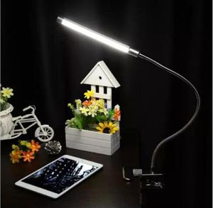 6W LED Tabela flexível Luz de mesa ajustável Luzes de mesa USB 18LED Clip on Night Light Reading Office Table Lamps LED Iluminação interna3882101