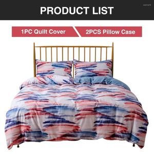 Sängkläder sätter 3st kuddefodral tvättbart med dragkedja stängning mode tryckta sängkläder täcke täcke set modernt sovrum förtjockad hemtextil