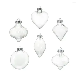 Dekorativa figurer 6 Pack Hollow Ball Wedding Bulbs Ornament Clear Crafts Fillable Christmas Hanging Decor