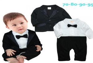 Baby Blazer Suit for Boys Gentlemen Cotton Baby Boy Ubrania Zestaw Długie rękawie Romper Jeskuts i Kurtka niemowlęta 4616449