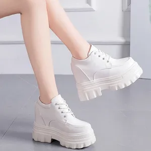 Casual Shoes Women's Chunky Sneakers Autumn Patent Leather Female Platform Women Black Super High Heels 11cm