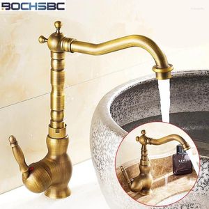 Bathroom Sink Faucets BOCHSBC Basin European Style Antique Tap And Cold Water Brass Single Hole Retro For Sinks