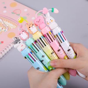 Penne 416pcs Cartoon Multicolor Ballpoint Pens Studri Strumenti di scrittura 10 Colori Stationery 0,7 mm Kawai Scuola PREMI PREMI PREMI