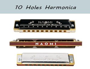 Naomi Professional Blues Harp 10 Hole Harmonica Bules Diatonic Harp деревянный ключ для тела C Рождественский подарок 6827768